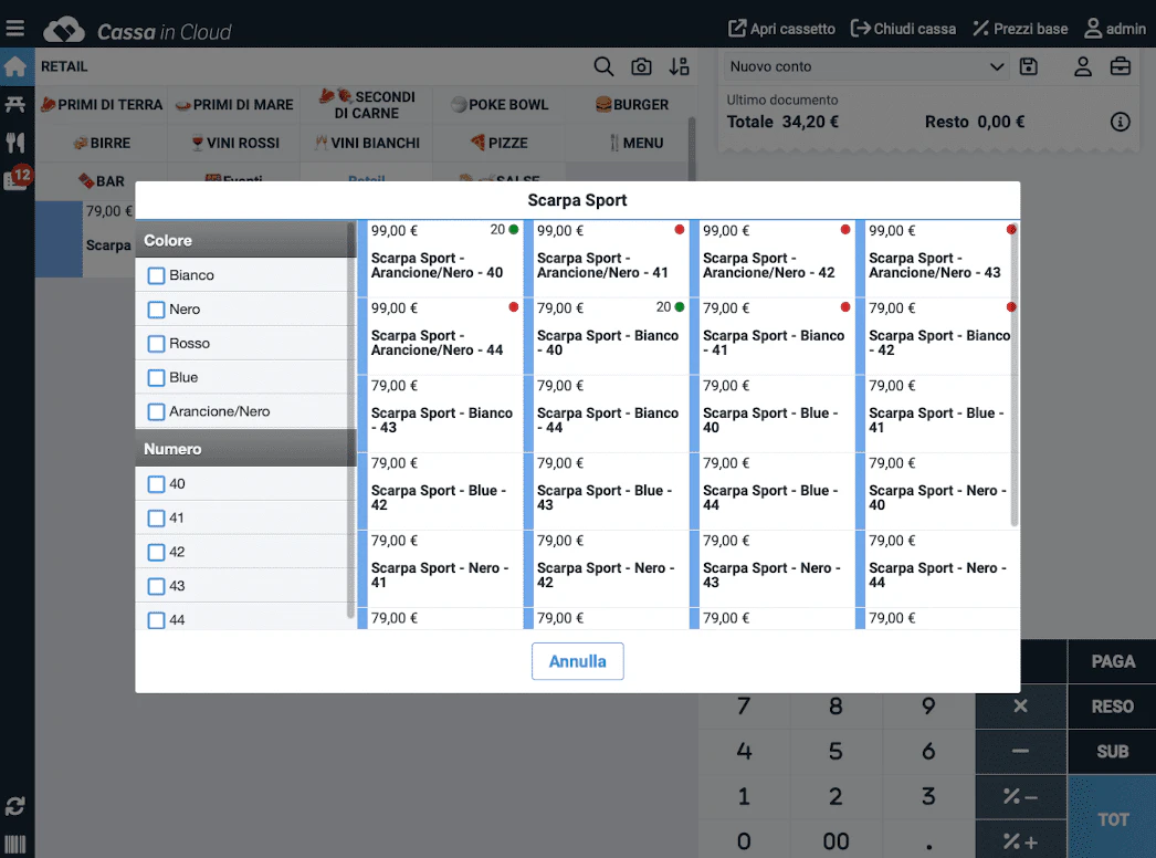screenshot of Cassa In Cloud